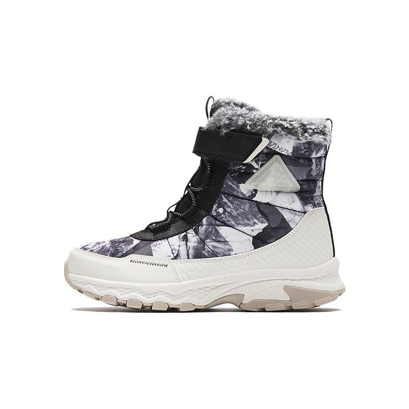 

Anta Kids Velcro Fleece Lined Non-Slip Warm High Top Boots Kids boots White Black A312346911-3 33