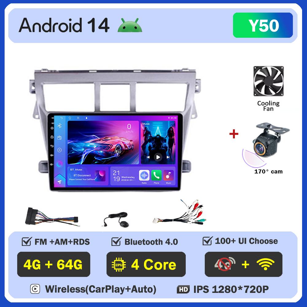 For Toyota Vios Yaris 2007 2008 -2012 Car Radio Player Car Carplay Screen Autoradio Mirror Link Car Intelligent Systems 8 Core