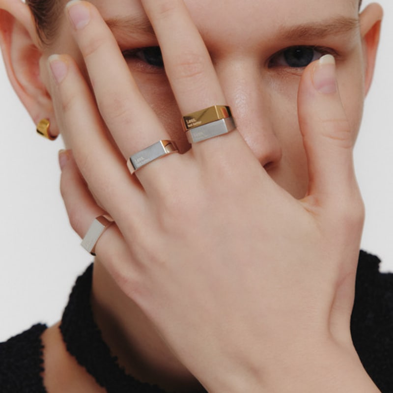 LUNNE Silver 925 Flat LESS BUT BETTER Ring #LSR24