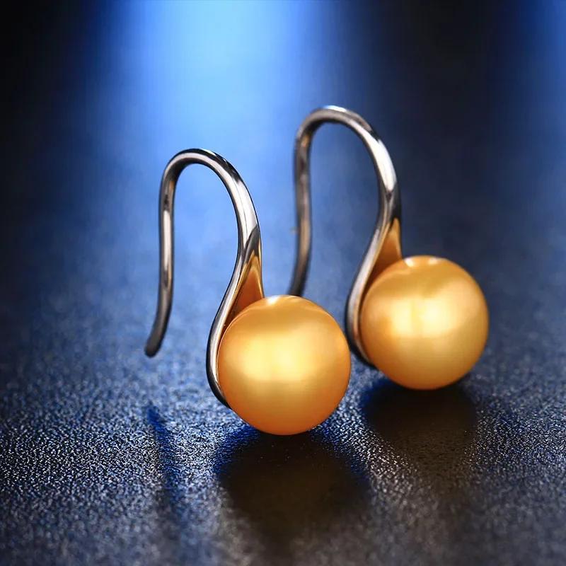 HENGSHENG Trendy Jewelry Earrings 8-9mm Black 100% Nature Freshwater Pearl Earring For Women Gift 925 Silver Earrings