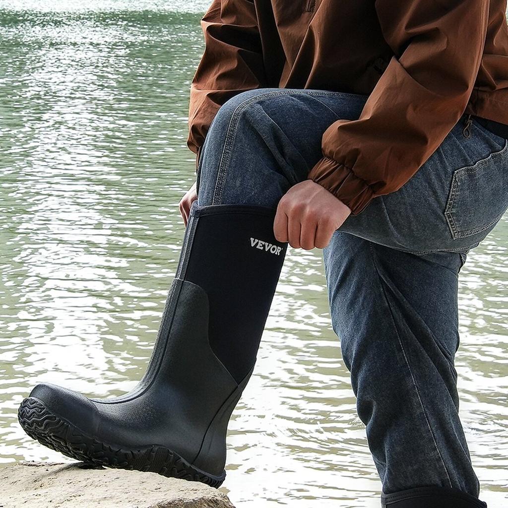 Rubber Boots Men Protective Footwear Steel Toe Work Rain Boots Size 11 US
