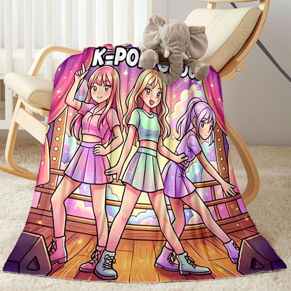 1pc K-pop Glow Blanket Comfortable Soft Lightweight Multi Purpose Blanket for Travel Camping Picnics Sofa Office Bedroom Perfect Gift for Friends
