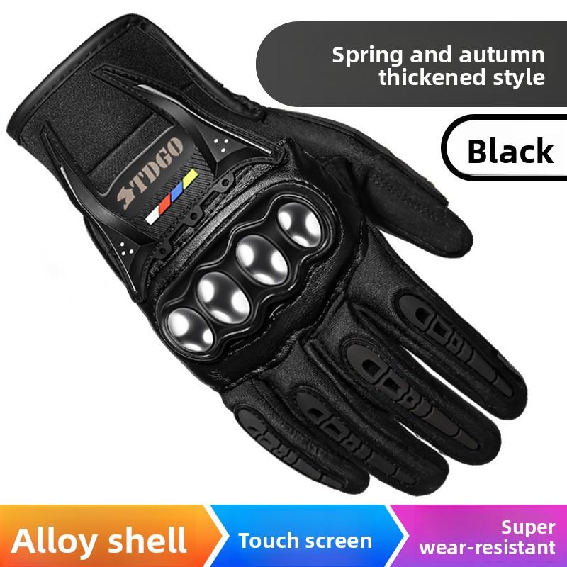 Motorcycle Gloves Rider Locomotive Non-slip All-finger Gloves Racing Off-road Riding Touchscreen Windproof Drop-resistant Gloves