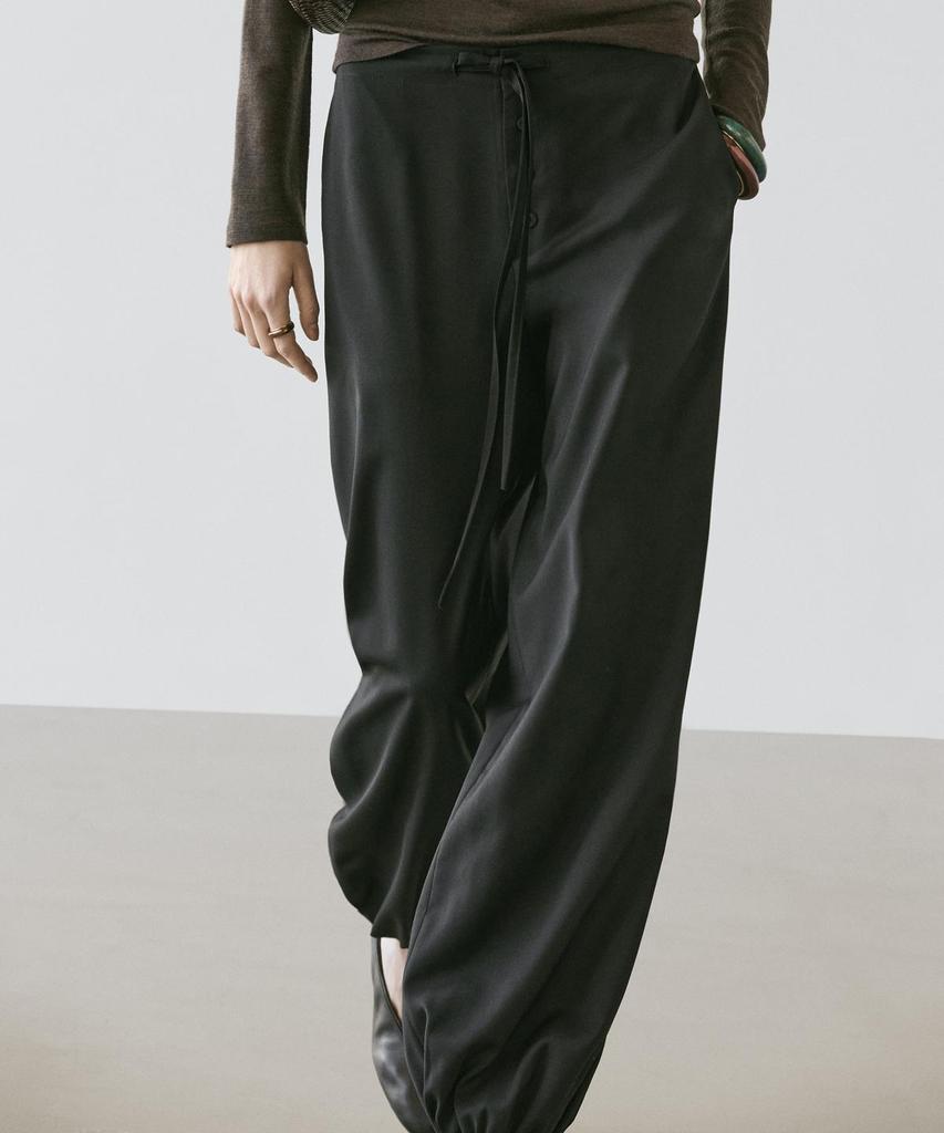 Masimodutti Wool Sarouel Tie Pants