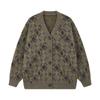 ELLE KIDS Girls' Color-Block Jacquard Knit Round Neck Cardigan