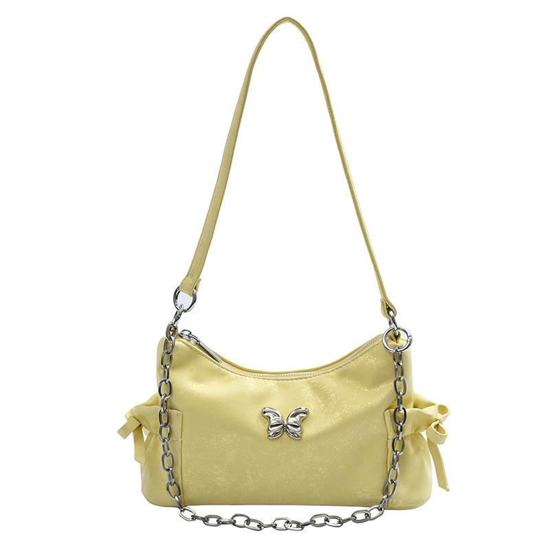 

Premium exquisite underarm bag 2025 spring new butterfly chain pillow bag fashionable versatile single shoulder underarm bag жёлтый