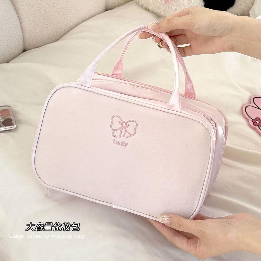 Three-layer Partition Large-capacity Cosmetic Bag Women's New Portable Portable Storage Bag Business Trip Toilet Bag