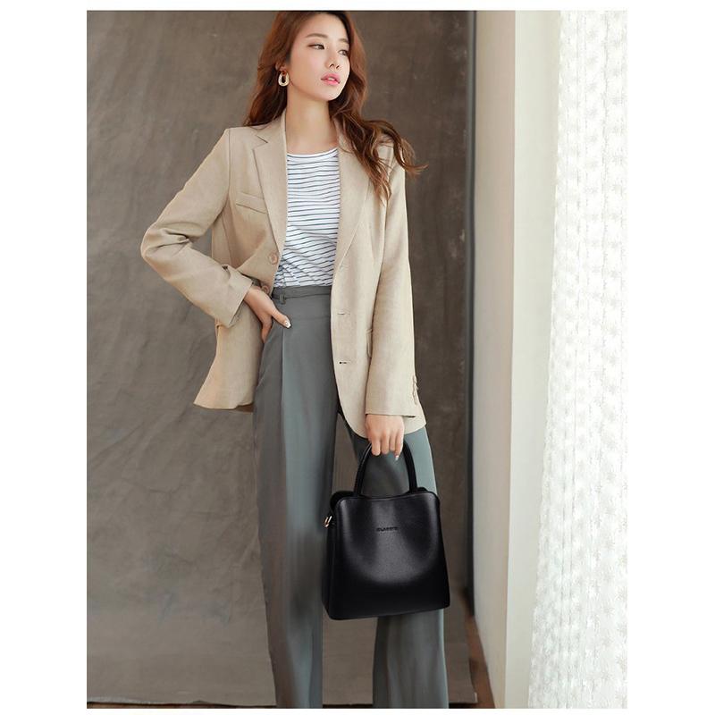 Bolsa de ombro de couro sintético genuíno de luxo, bolsa de mão de cor sólida para mulheres, bolsa de mensageiro feminina