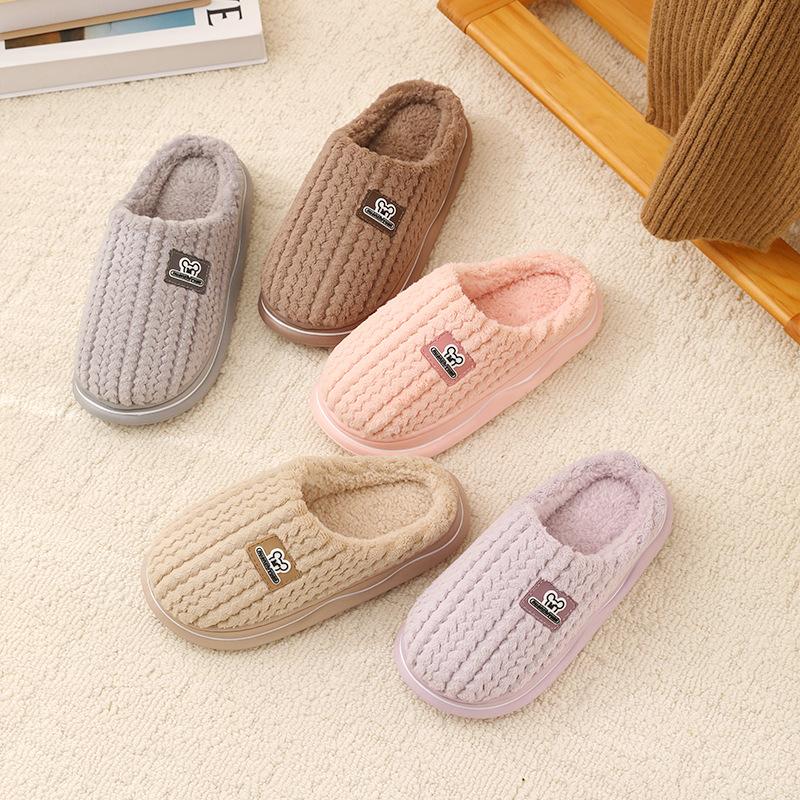Cixi thermal cotton slippers indoor home EVA thick bottom couple velvet bag head slippers wholesale