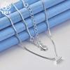 925 Sterling Silver 18 Inch Triangle Pendant Box Chain Necklace Jewelry
