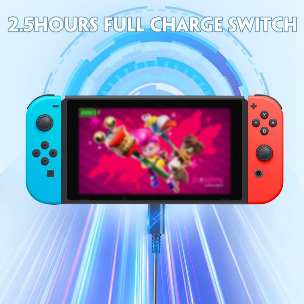 Caricabatterie YiLBX per Switch, Adattatore AC Portatile 15V/2.6A Caricabatterie a Ricarica Rapida Alimentatore per Switch e Switch Lite