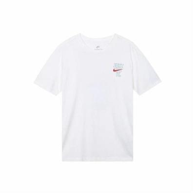 T-shirt décontracté blanc pour homme avec imprimé lettre, col rond DX0322-100