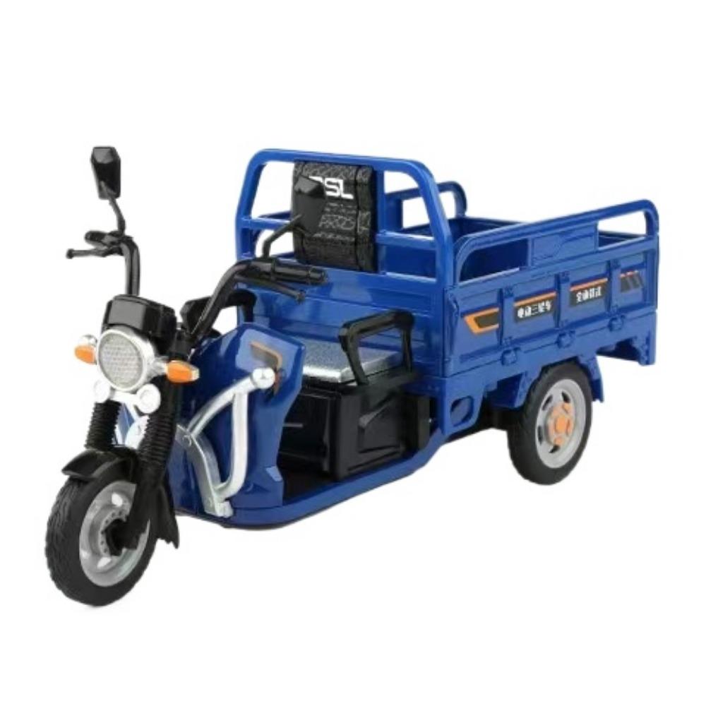 

1/12 Санбэнцзы Сплав Трехколесный Мотоцикл Модель Литой Металл Электрический Трехколесный Велосипед Транспортное Средство Модель Звук и Свет Детская Игрушка Подарок темно-синий