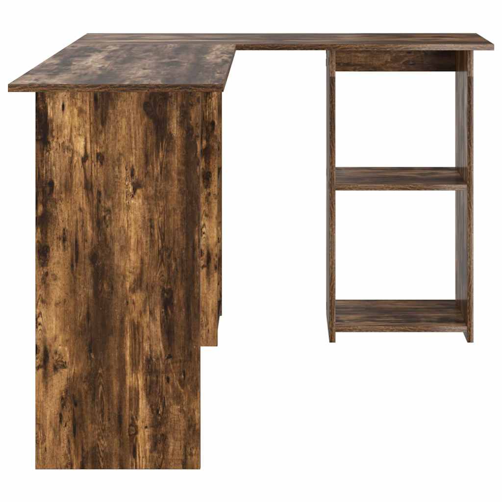 Desk Smoked Oak 142 x 102 x 73 cm Engineered Wood