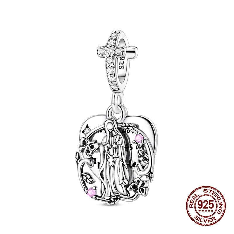 Original New Copper Prayer Virgin Mary Charms Beads Fit Necklace Bracelet Accessory Diy Jewelry For Women Gift