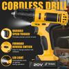 20V Keyless Cordless Drill Set Electric Screwdriver Mini DIY Variable Speed Brushed Motor Battery Power Source EU Warehouse