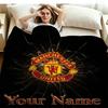 1PC Manchester United F Custom Name Patterned Flannel Blanket Suitable For All Seasons for Home Decor Warmth and Comfort Gifts Holiday Present