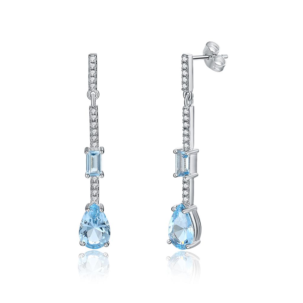 Drop Earrings For Women Blue Sapphire Earrings Gemstone Wedding Engagement Party Jewelry