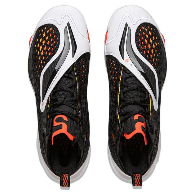 New LiNing BadFive Cushioning Abrasion Resistant Breathable Mid Top Basketball Shoes Men's Black White ABFV025-2