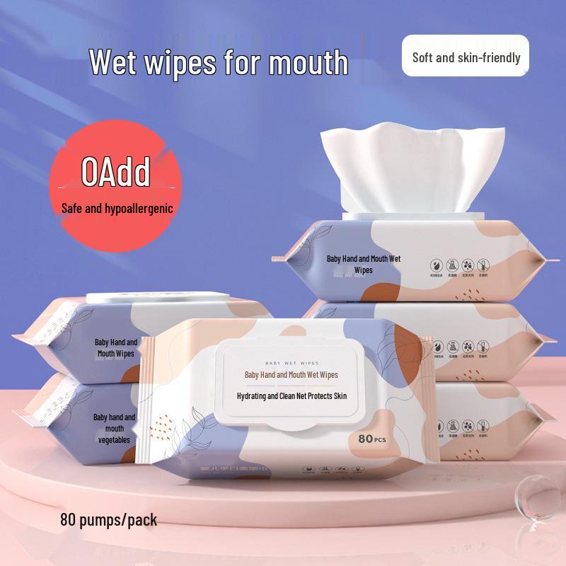 Baby Gentle Hand & Mouth Wipes: Non-Irritating, Alcohol-Free, Soft, Skin-Friendly, Pure Water Formula for Daily Use