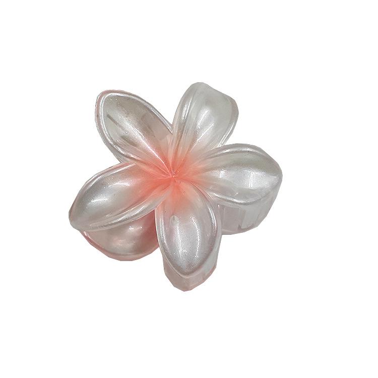 4cm průhledná třpytivá sponka do vlasů ve tvaru vajíčka s květinou - žraločí sponka do vlasů