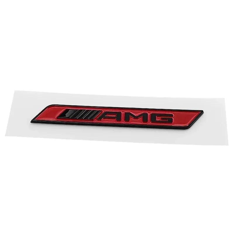 Car Sticker 1pc 3D ABS Chrome Red Black Logo AMG Emblem Car Fender Side Badge Decal For Mercedes Benz GLE W167 W166 AMG Sticker