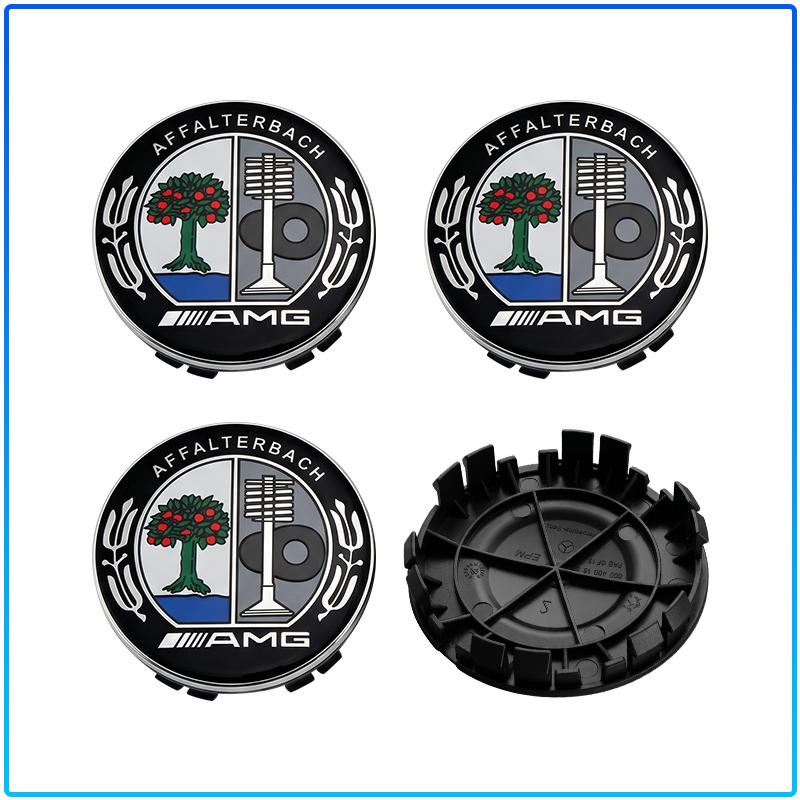 4PCS Anti-Rust Rim Emblem Decals Scratch-Proof Car Wheel Center Cover For Mercedes Benz AMG A B C E G R S CLA CLK CLA CES CLS SLK GLK CLK SLS CLG GLE