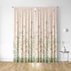 2PC Home Decoration Curtains With Light Yellow Flowers And Rod Pockets, Kitchen, Coffee Shop, Living Room, Balcony, Garden