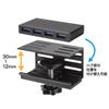 Sanwa Supply USB Gen 1 Clamp-Mounted 3.2 Type-C Hub, Black, USB-3TCH31BK