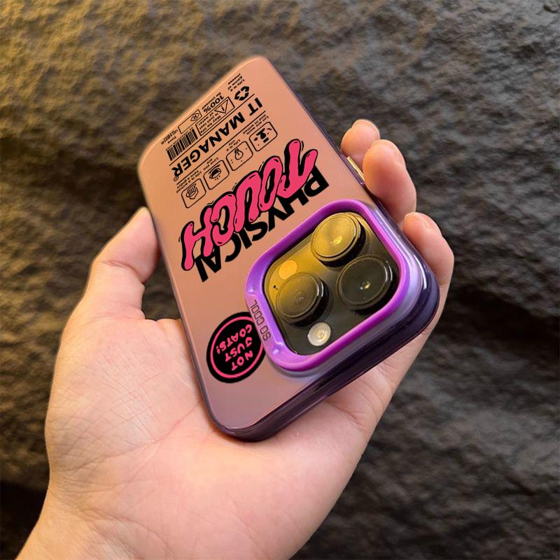 Luxury Trend English Letter Label Phone Case For iPhone 16 Pro Max 15 14 13 12 11 Pro XR XS 7 8 Plus Lens Protect Plating Cover