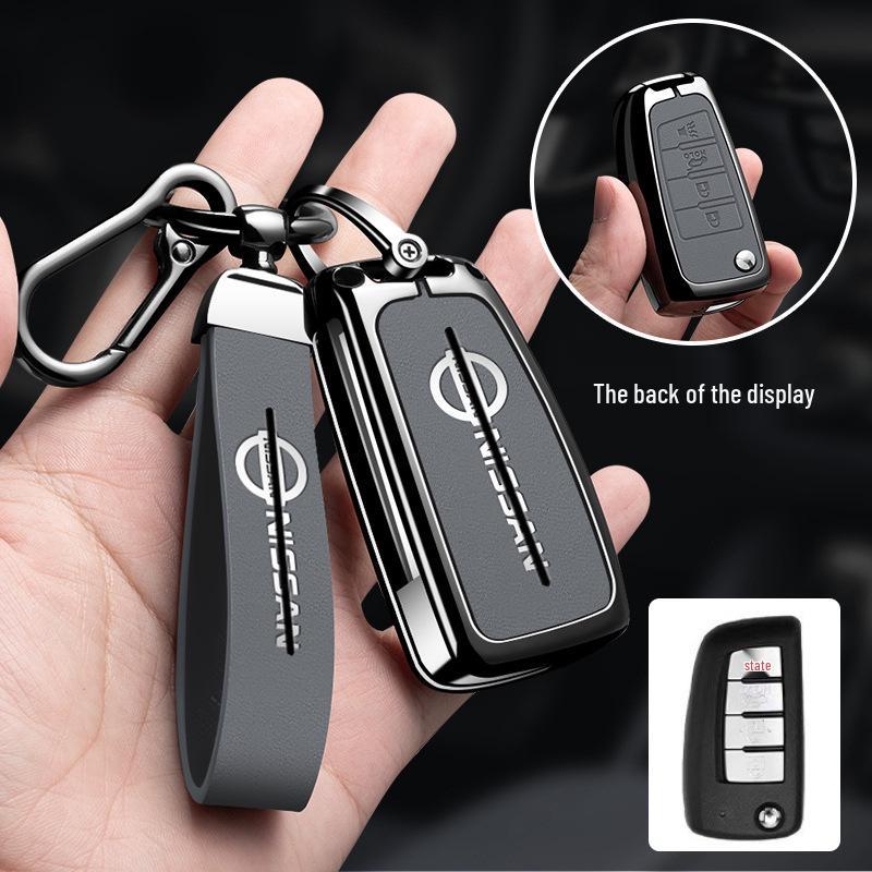 Metal Keychain Cover for Nissan Qashqai, X-Trail, Tiida, Kicks, Murano, Sylphy, Terra