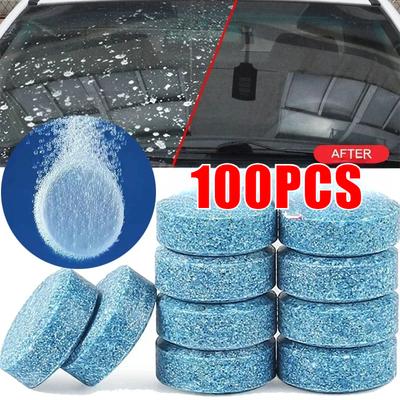 100 buc Stergator de praf pentru parbriz, tablete efervescente, stergator de praf pentru geamuri, instrument de curatare a masinii, accesorii auto