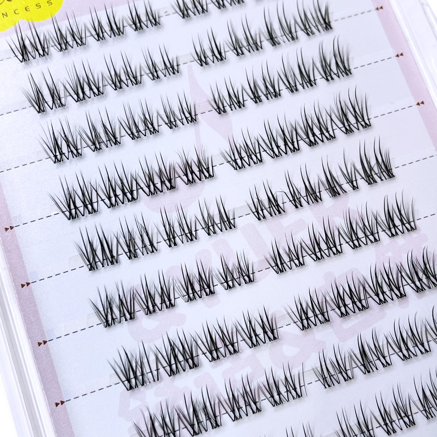 Princess Moon Natural False Eyelashes - Light, Bare Face Makeup for Beginners - Twin Flower Design Approx. 12mm Long для широкой аудитории