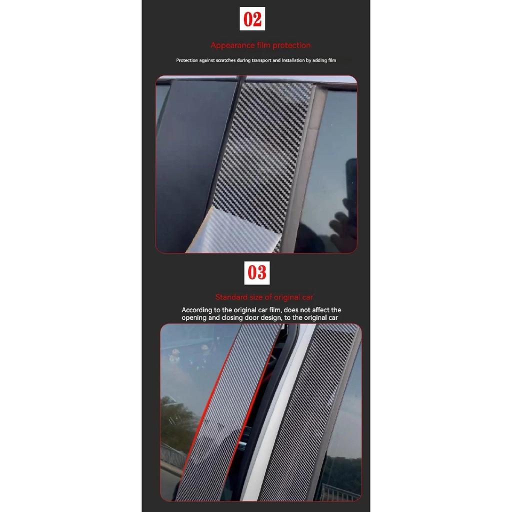 6Pcs Set Gloss Black Pillar Posts Window Decoration Cover Door Side Trim Sticker Fit for Chrysler 300/300C 2005-2010