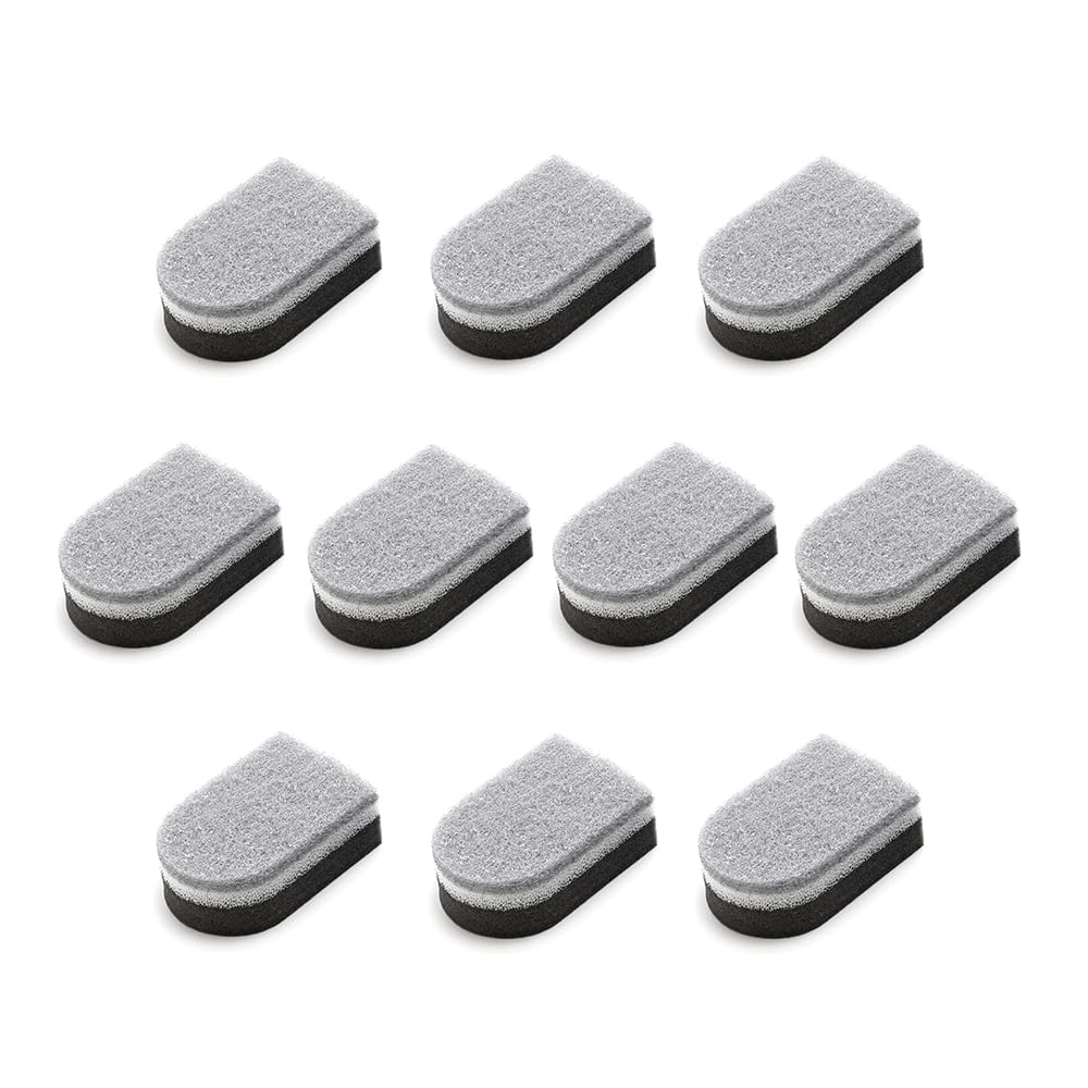 PRESSENCE Sponge for Polishing Dishware Foaming Frying Pan Pot Stainless Steel Sponge Kitchen Durable Gray Set of 10 16199904