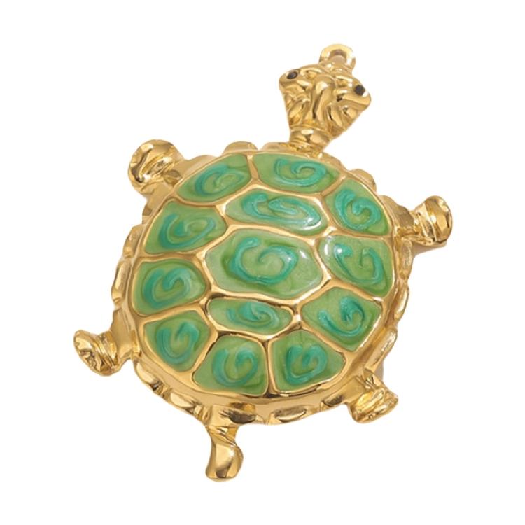Unique  Turtles Pendant Stainless Steel Charm Colorful Resin Jewelry Accessories For Creative DIY Necklace Projects