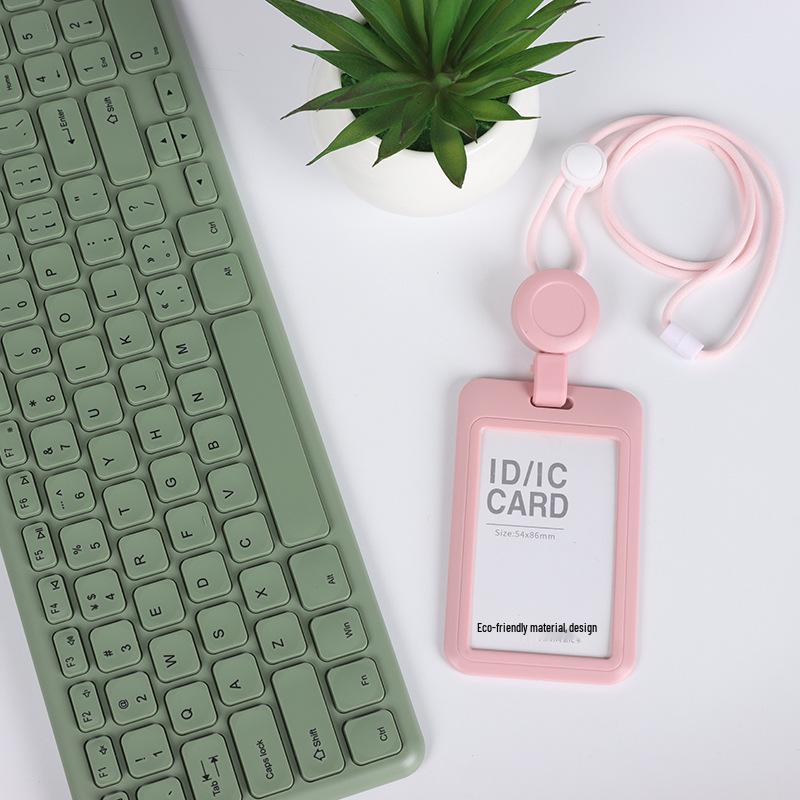 Retractable ID Card Holder with Lanyard, Hard Shell Badge Holder for Campus or Meal Cards