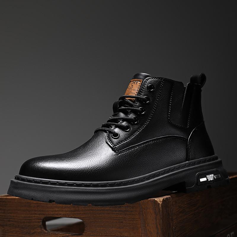 Fashion Men's Ankle Boots Luxury Brand Breathable Winter Boot for Men Motorcycle Comfortable Non Slip Snow Boots Men Work Casual Shoes