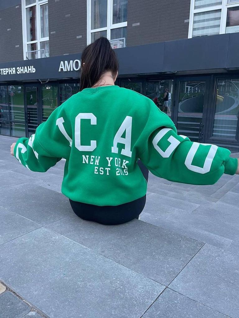 Women's Casual Fashion Printed Thick Versatile Long Sleeve Hoodie