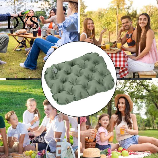 Inflatable Seat Cushion Waterproof Wear-Resistant Quick Inflate Deflate Comfortable Air Support Airplane Car Pad Camping