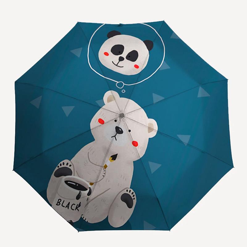 

1pc Panda Bear Auto Open/close, All-Season Portable Folding Cute Umbrella for Women & Men, Travel, Everyday, Formal Events - Compact Luxury Parasol, O