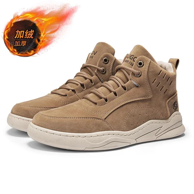 

Мужские байкерские ботинки, повседневные высокие, в британском стиле, с инструментальной подошвой, теплые, трендовые, универсальные, популярные, мотоциклетные, на шнуровке, водонепроницаемые ботинки 45 хаки