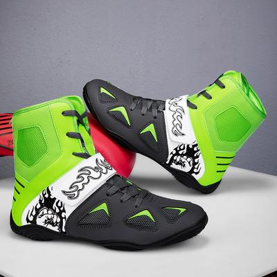 Zapatos de Boxeo para Hombre Marca Zapatillas Deportivas Entrenamiento Transpirables Mujer Zapatos de Lucha Libre para Exteriores Botas de Boxeo Profesionales de Tobillo Alto Antideslizantes