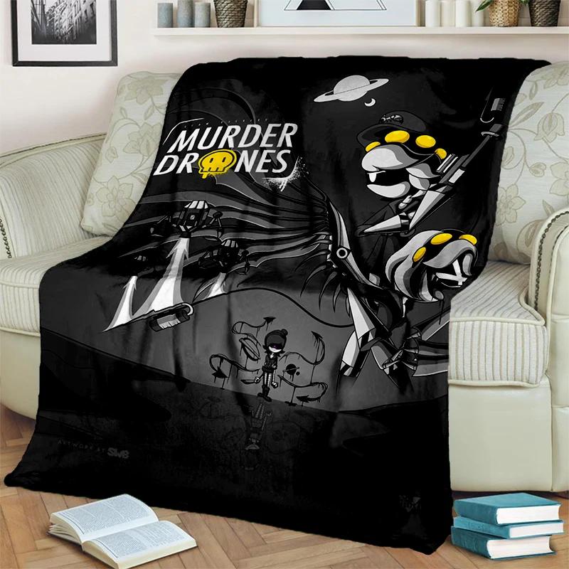Murder Drones 3D Print Cartoon Uzi V J Robot Gift Blanket,Soft Throw Blanket for Home Bedroom Bed Sofa Travel Picnic Cover Kids