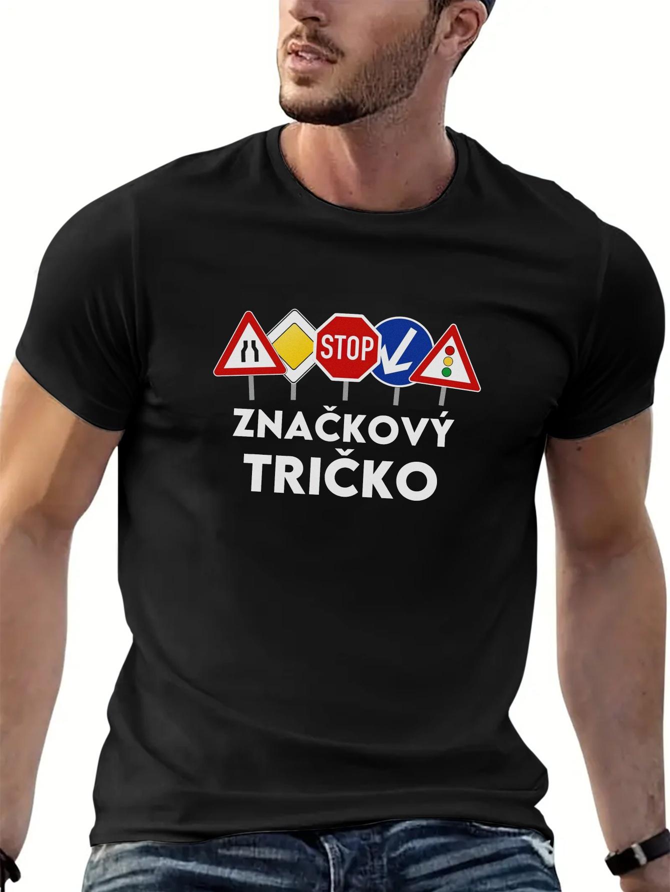 Czech-Inspired Záchovy Traffic Sign T-Shirt Featuring Polish And Hungarian Phrases XXXL