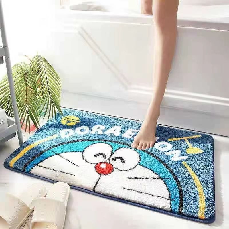 Cartoon Imitation Cashmere Floor Mat Bathroom Absorbent Toilet Door Entry Non-slip Mat Bedroom Carpet Door Mat Floor Mat Household