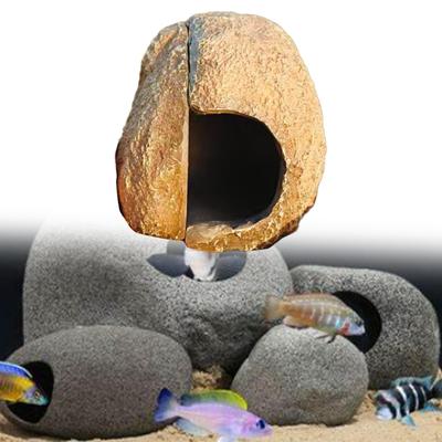 Akvarium Sten Grotta Gömställe Multifunktionell Kreativ Landskapsformning Hantverk Dekoration Fiskbehållare