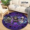 Black Clover Round Area Rug Carpet Rug For Living Room Bedroom Sofa Playroom Decor Nonslip Floor Mat