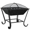 VidaXL Foyer avec tisonnier 50 cm XXL acier, chauffage, chauffe-terrasse, foyer extérieur, cheminée, chauffage d'extérieur, 360065
