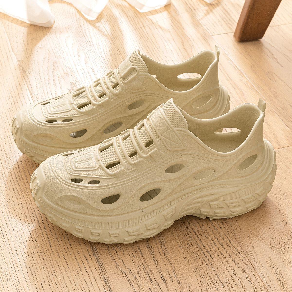 

Спортивні тапочки для відпочинку на відкритому повітрі, чоловічі літні водяні тапочки, м’яка підошва, дихаюча сумка та перфороване взуття з EVA 44-45 бежевий